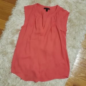 J.Crew sleeveless coral blouse